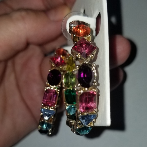 Gorgeous Multicolored Gem Earrings Lane Bryant - Picture 1 of 4